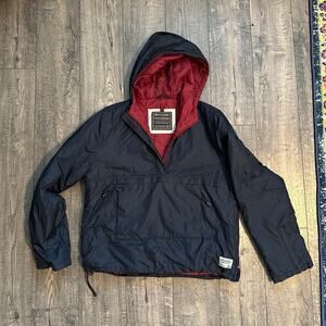 Abercrombie & Fitch Blue & Red Anorak kangaroo Pouch Pullover Jacket Size Small